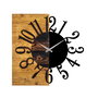 Wallity Reloj de pared decorativo de madera Nogal y Negro